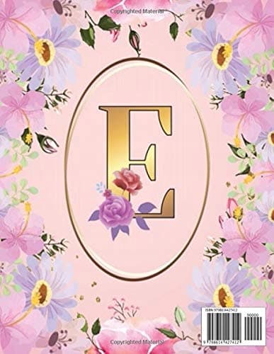E: 8.5 x 11 / 120 beautiful lined pages / Monogram initial E notebook / Jo