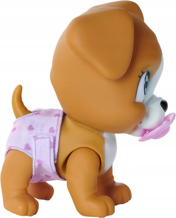 Simba DOG WITH DRINKING AND PEEING FUNCTIONS 15cm + DIAPER GANG ACCESSORIES