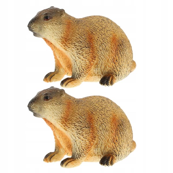 2 REALISTIC MARMOT FIGURINES – DECORATION