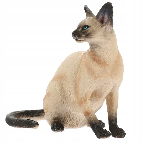 PLASTIC SIAMESE CAT FIGURINE – HOME DECOR