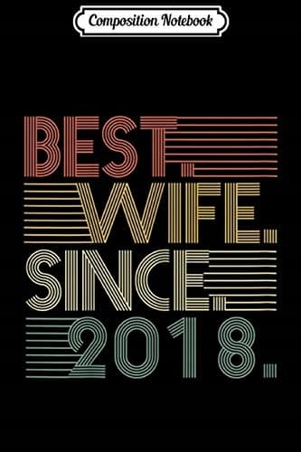 Composition Notebook: Women’s 1st Wedding Anniversary Gift – Wife Since 2018 V