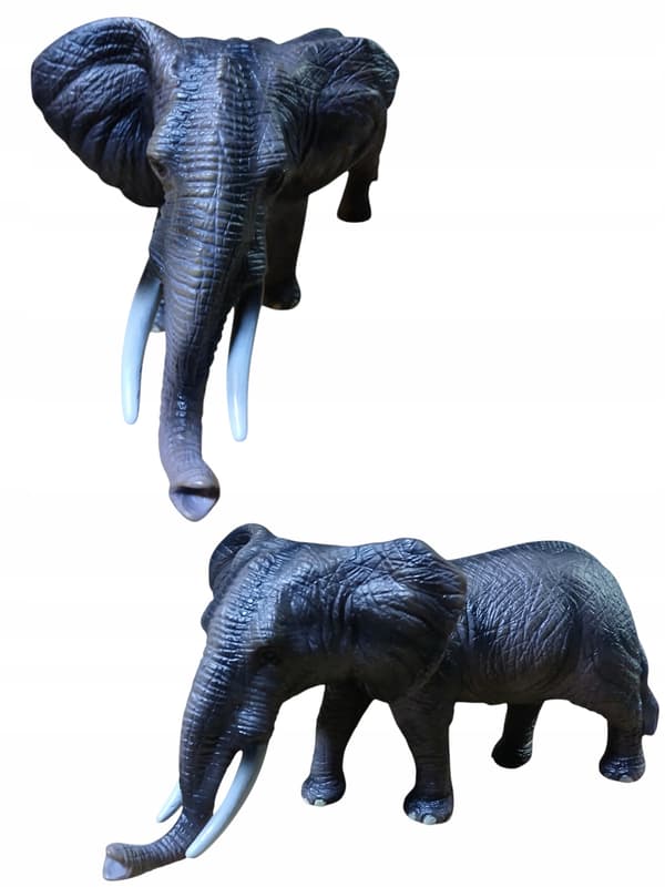 LARGE AFRICAN ELEPHANT – SOFT RUBBER FIGURINE, 35 cm