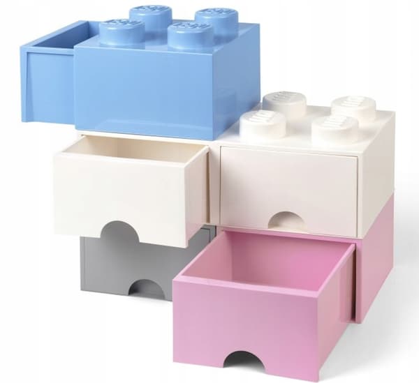 LEGO Container with Drawer – 4 Bricks, 2x2 Container, Large Black Box