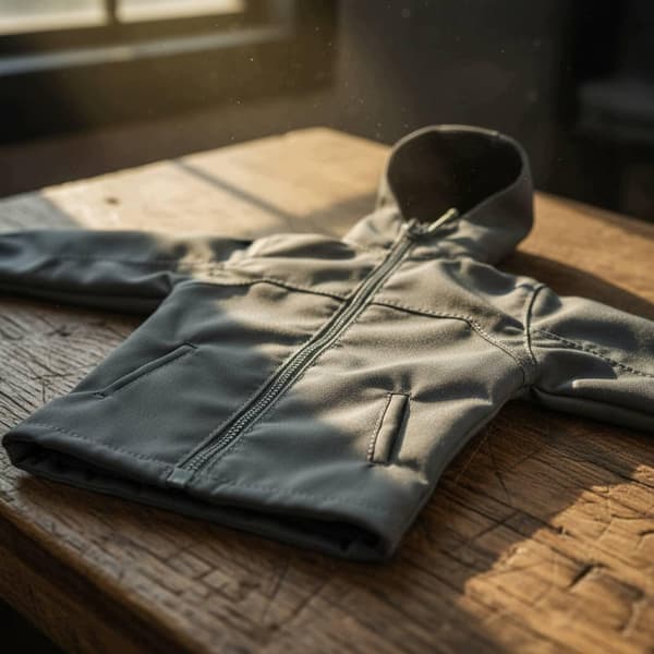 1:6 scale hooded jacket. Functional zip. 1:6 scale hunting coat. Black