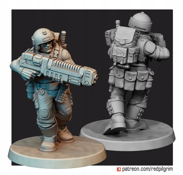 Assault Team x5 Red Pilgrim Miniatures 28 mm