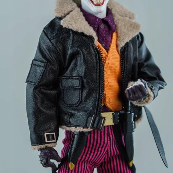 Jacket for 1:12 scale male figures, miniature jacket with pockets, black