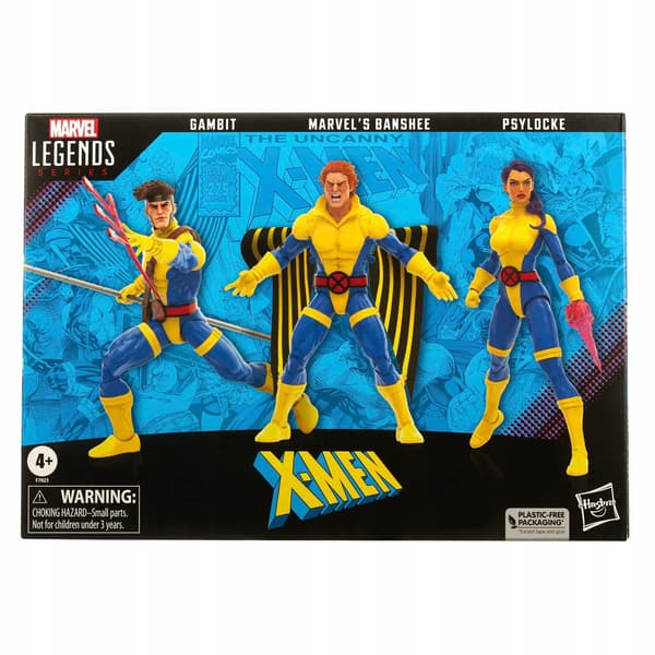 Hasbro X-Men 60th Anniversary Marvel Legends Pack 3: Gambit, Banshee and Psylocke Figures