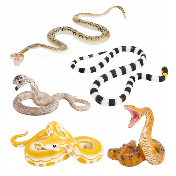 5 REALISTIC PVC SNAKE MODELS – CHILDREN’S TOY