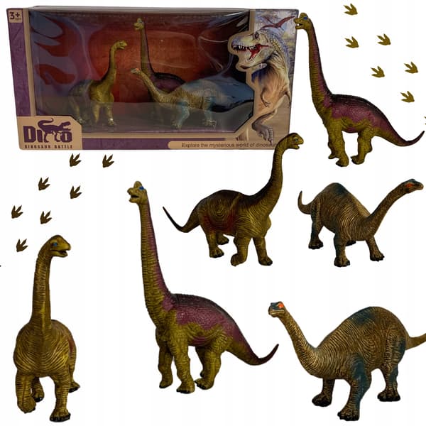 Dinosaur Set: 3 Figures – Realistic Details, Compact Sizes