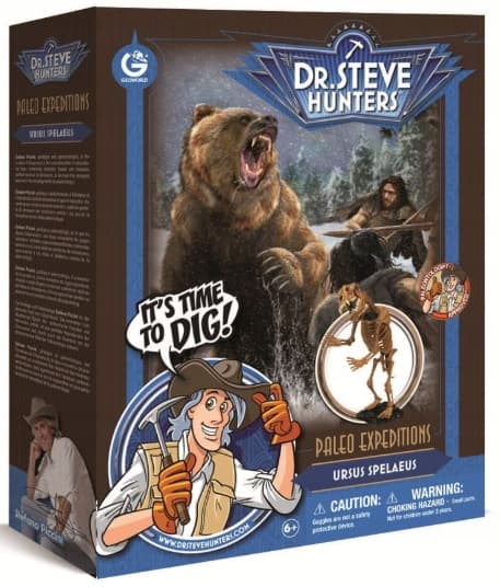 Cave Bear Skeleton, 21 cm, DELUXE – Geoworld Dinosaur Expedition