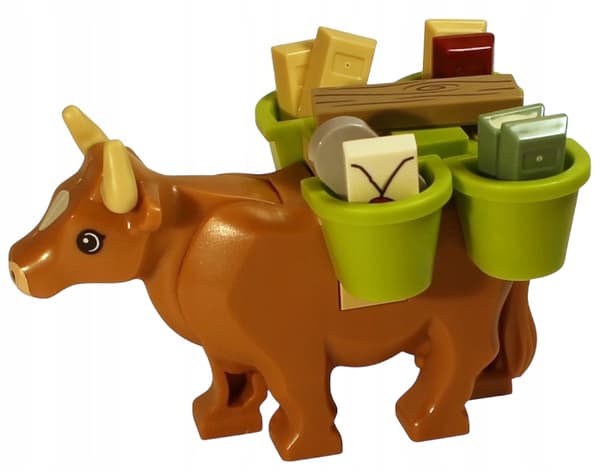 Lego animals – cow, draught ox with load NEW