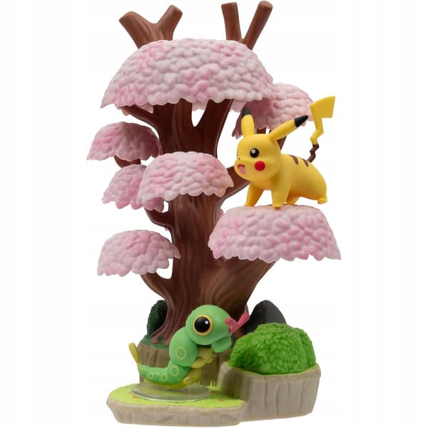 POKEMON SELECT SPRING FOREST ENVIRONMENT FOREST TREE PIKACHU CATERPIE