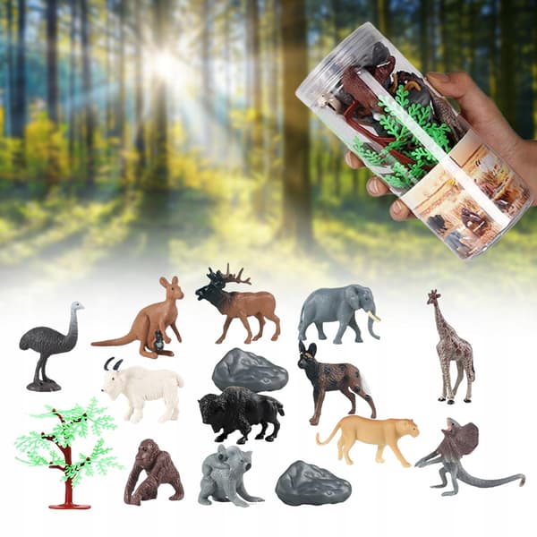 12x Animal Figurines – Small Statues – Children’s Shelf Decor