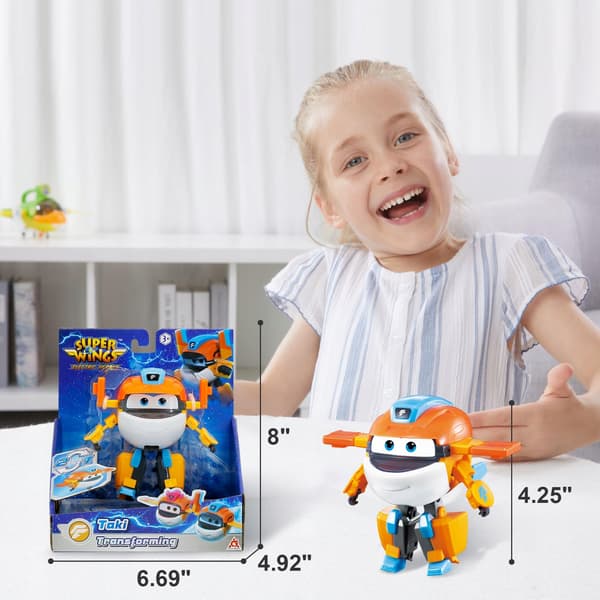 Super Wings Transforming Plane Supercharged Robot Figure, 12.7 cm