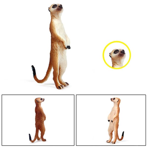 Gazechimp 3-piece Standing Meerkat Wild Animal Action Figure Set