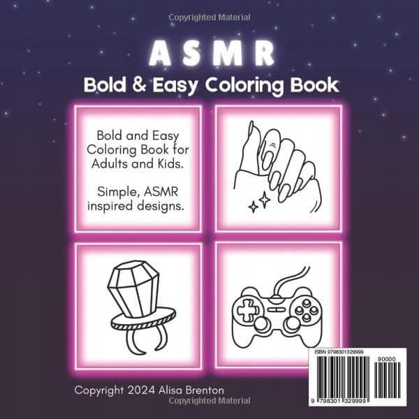 Brenton, Alisa ASMR: Bold & Easy Colouring Book: Simple, Fun Designs Featuring