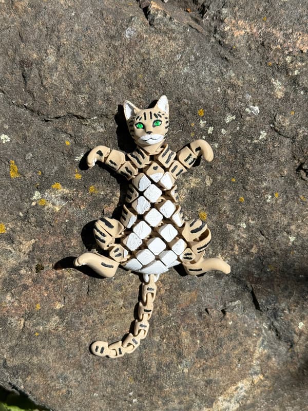 Kitten, 3D cat – movable, segmented figurine, stress-relief toy, novelty item