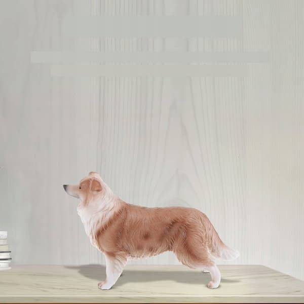 PLASTIC DOG FIGURINE FOR DESKS AND INTERIOR DECORATION