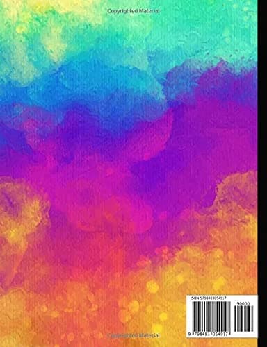 Composition Notebook: Rainbow Clouds – Colourful Tie-Dye, Wide-Ruled, Blank Pages