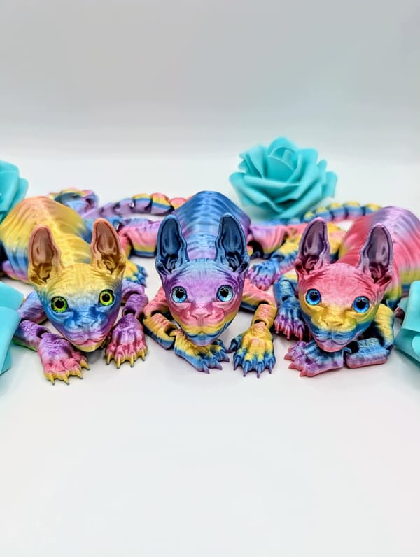 RAINBOW SPHINX KITTY 3D MOVING ANTI-STRESS FIGURINE 3D PRINT