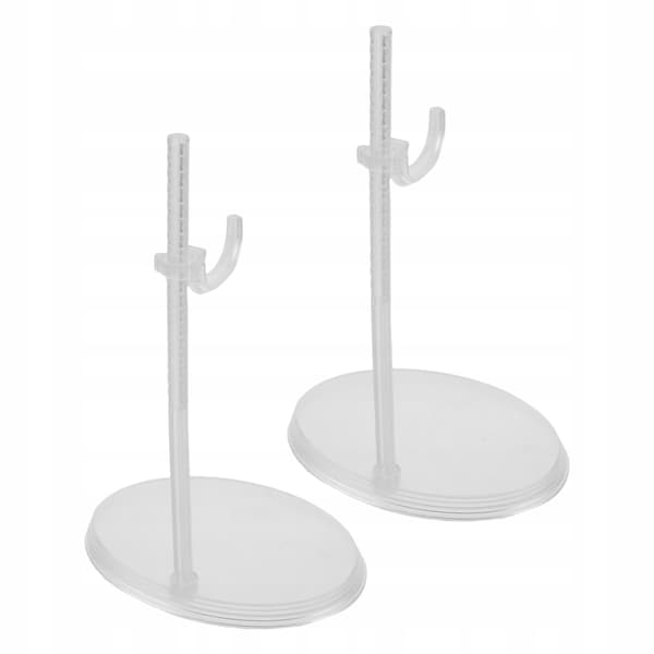 Set of 2 plastic model stands for 1/6 scale models, height-adjustable