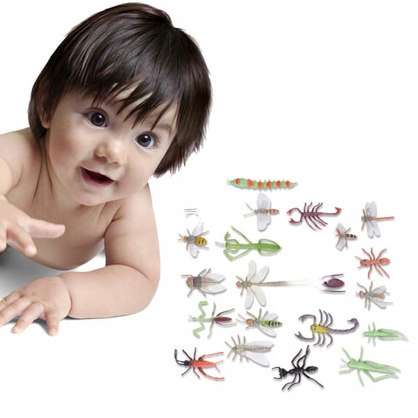 22 PLASTIC TOYS – COLOURFUL ARTIFICIAL INSECT MODELS FOR CHILDREN