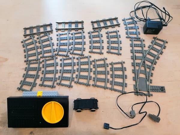 LEGO train parts and tracks