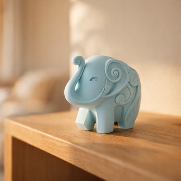 DECORATIVE ELEPHANT FIGURINE WITH ORNAMENTS FOR A SHELF – MANY COLOURS AVAILABLE