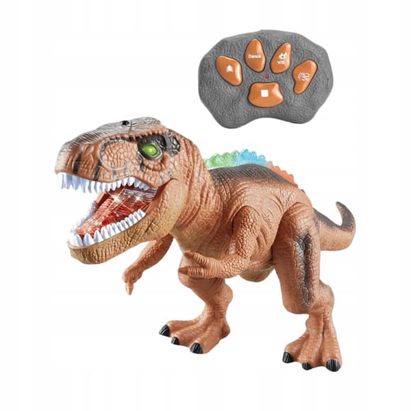 Remote-controlled dinosaur toy – Realistic sounds – Cute – Funny – Versatile – Brown