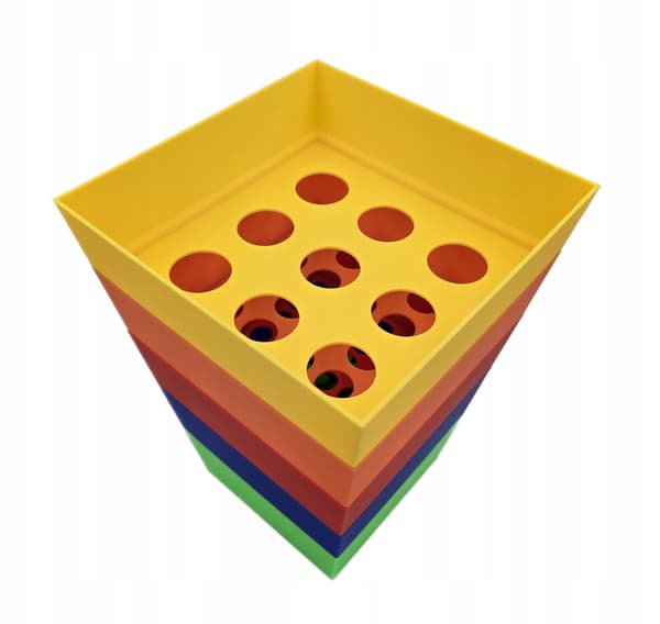 Colourful Building Block Sorter – a stackable container for sorting building blocks