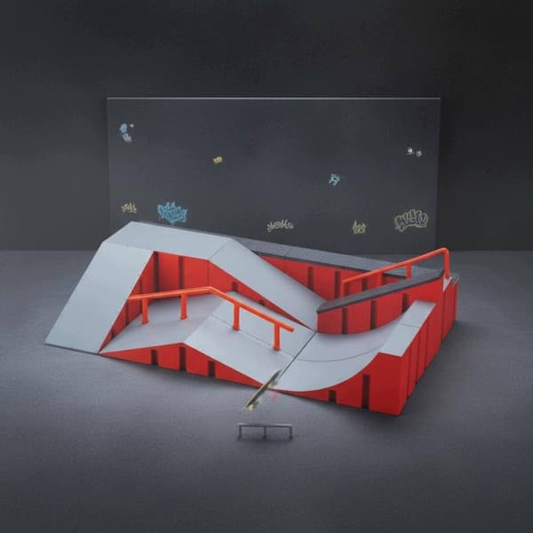 Fingerboard Skate Arena Tabletop Display Play Compact Finger Skateboard B