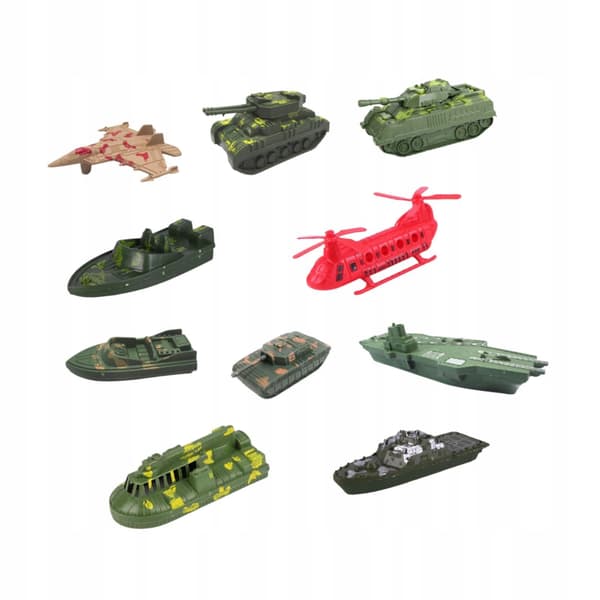 10-Piece Ship Play Set, Gift, Helicopter Model, Warship Model Toy Set