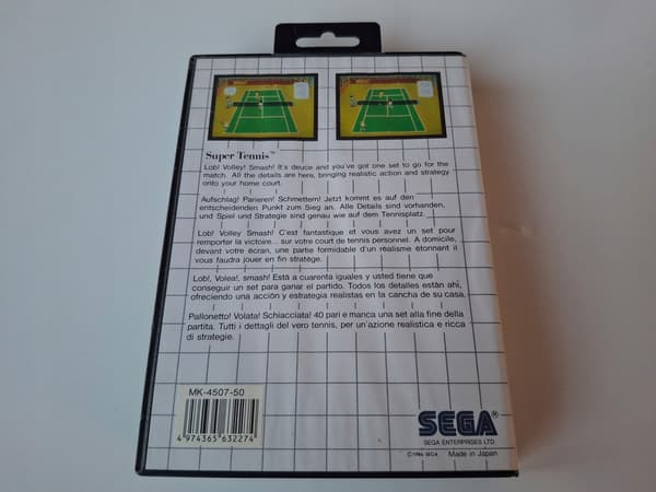SUPER TENNIS SEGA MASTER SYSTEM ENG SEGA