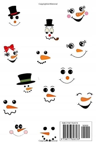 6"x9" Notebook and 120 Lined Sheets: Eyelashes Christmas Snowman Face Note