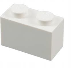 1x2 white Lego brick x 100 pieces 3004