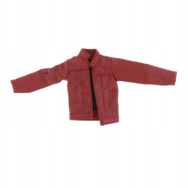 Miniature coat: Faux leather soldier’s jacket – Biker Open Front Jacket, red