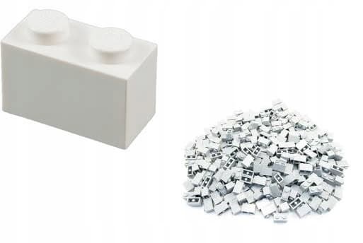 1x2 white Lego brick x 100 pieces 3004