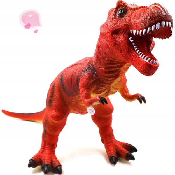 LIFELIKE RED DINOSAUR TOY WITH SOUND EFFECTS