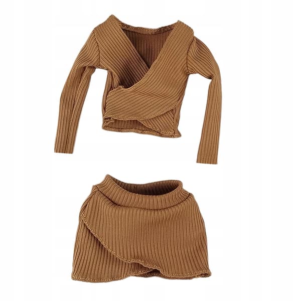 1:6 Scale Basic Crop Top Costume – Female Figure, Brown