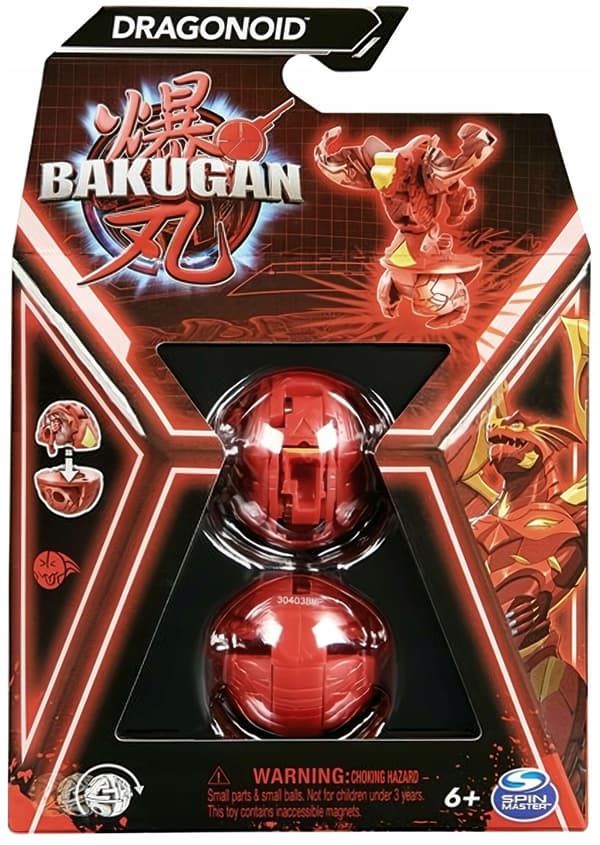 BAKUGAN DRAGONOID TRANSFORMING BATTLE FIGURE SPHERE + CARDS