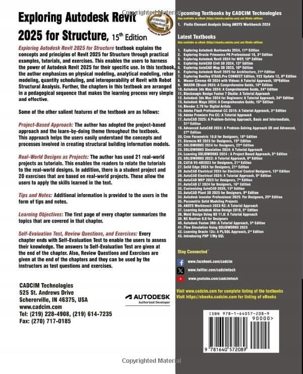 CADCIM Technologies: Exploring Autodesk Revit 2025 for Structures, 15th Edition