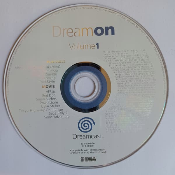 Dreamon Volume 1, Sega Dreamcast, DC, Sega Dreamcast