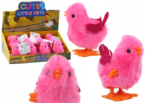 Jumping Chicken Wind-up Toy Figurine – Pink