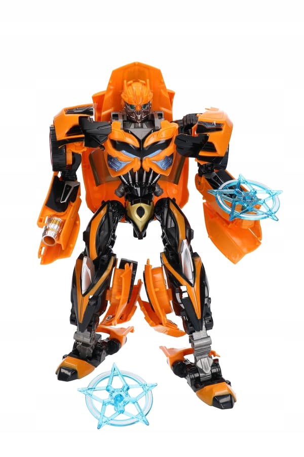 The transforming robot turns into a car