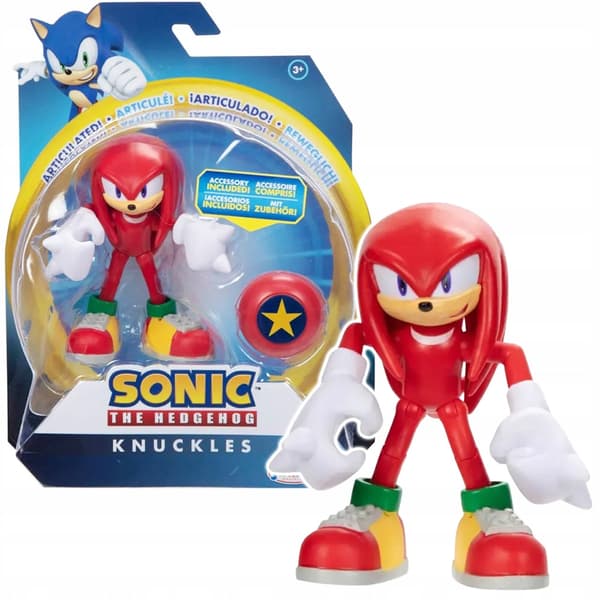 Original 10 cm Knuckles Figurine + Star Spring Set – Sonic the Hedgehog