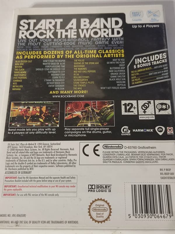 NINTENDO WII WII ROCK BAND ROCKBAND PLUS GAME