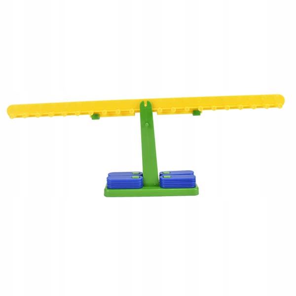 The children’s balance scale set includes 20 ‘Manipulative Maths’ weights for girls