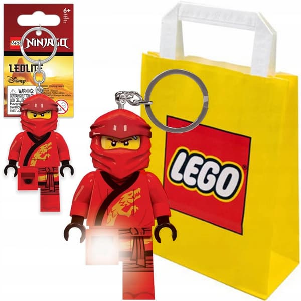 LEGO NINJAGO KAI FIGURINE KEYRING TORCH KEYRING + GIFT BAG