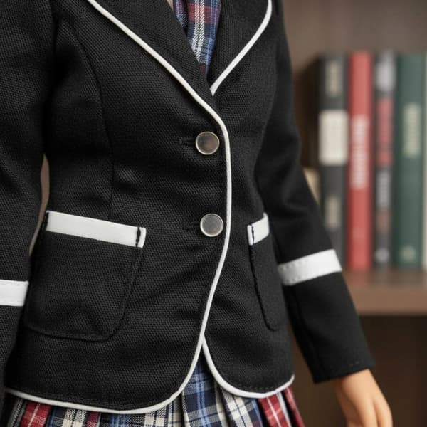1/6 Girls’ school uniform Fitted checked school uniform White