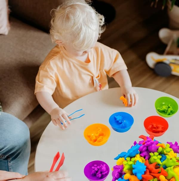 48-piece dinosaur colour-sorting toy